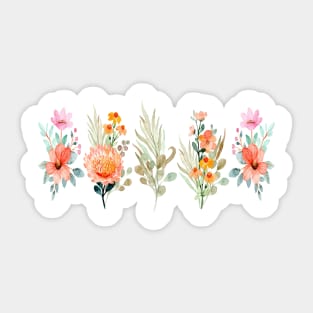 Colorful Watercolor Wild Flower Sticker